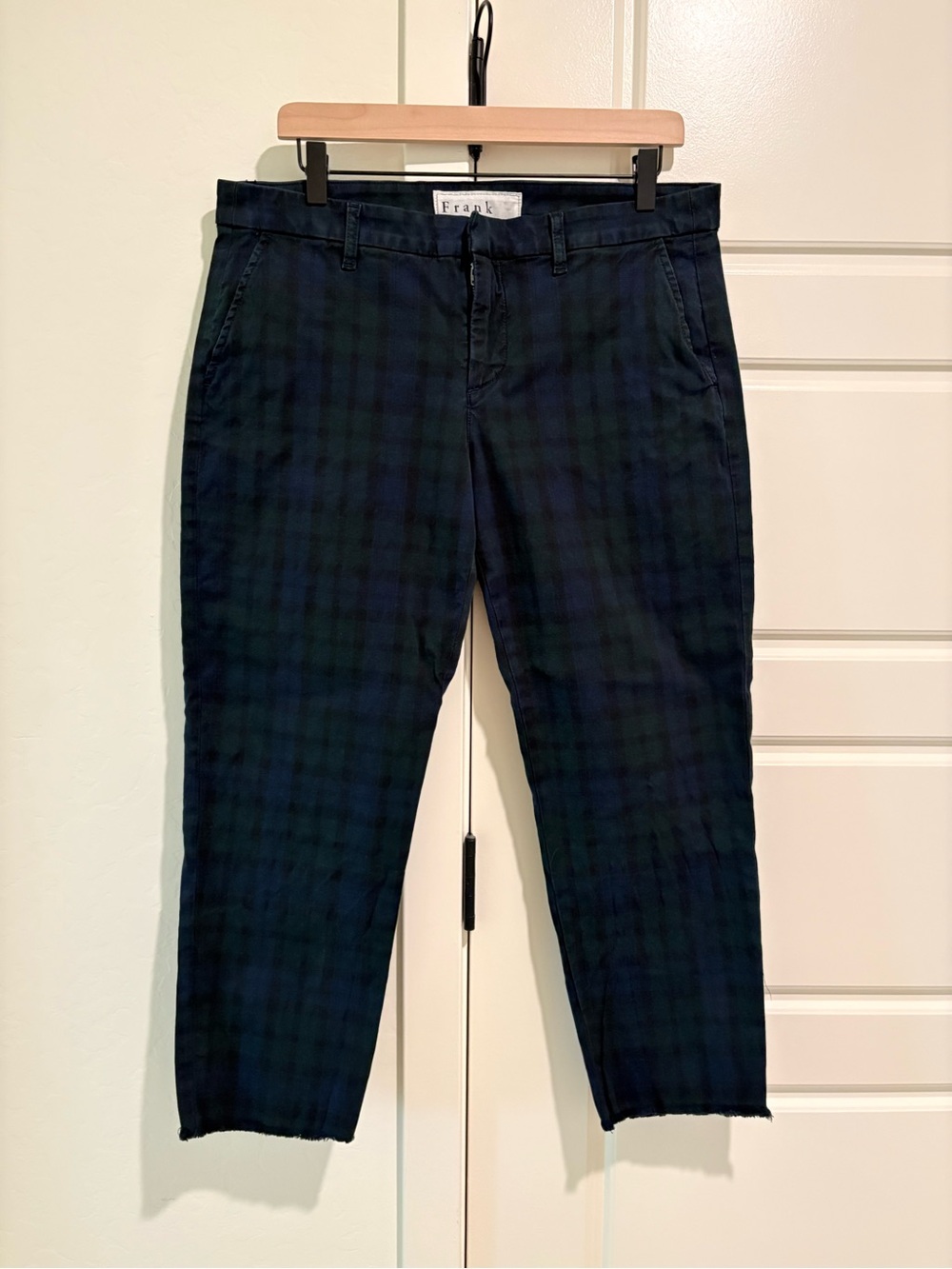 Frank & Eileen Wicklow Italian Chino Pants Black Watch Plaid Sz 12 Classic